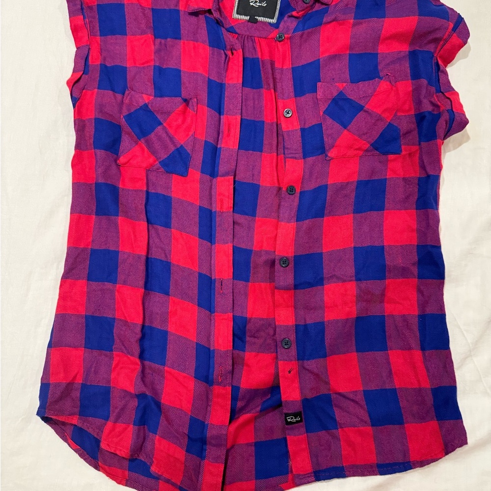 Kids Plaid Shirt - Red and Blue
